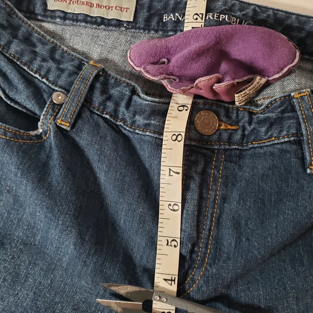 Vtg Banana Republic Denim Jeans 8 Contour Boot Cut Dark Wash Mid Rise Stretch